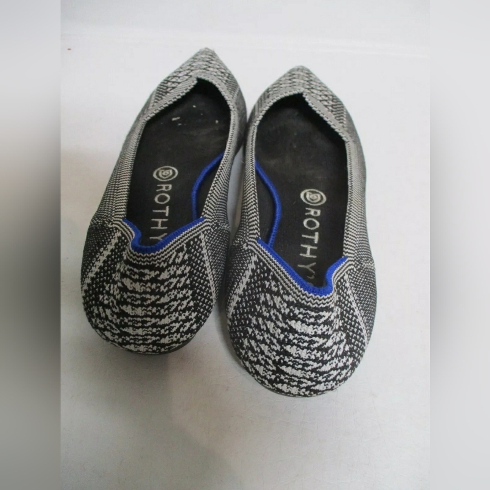 Rothys The Point Retired Black White Python Washa… - image 4